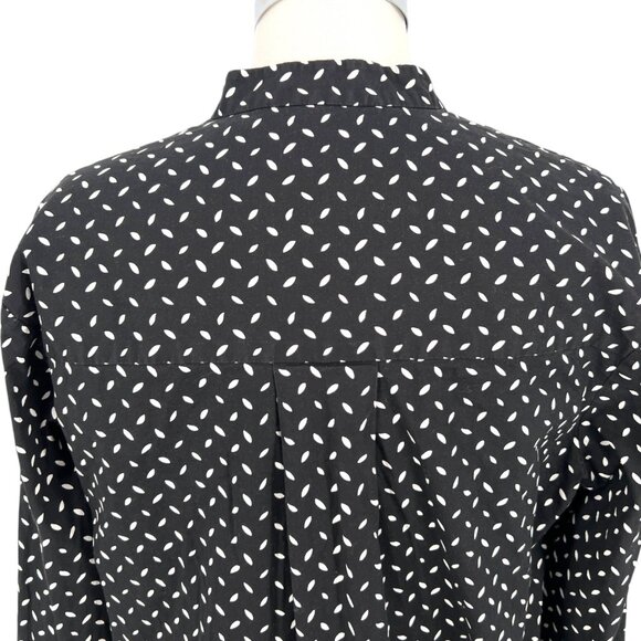 Diane Von Furstenberg Printed Stand Up Collar Button Up Blouse Black Size Small - Picture 6 of 11